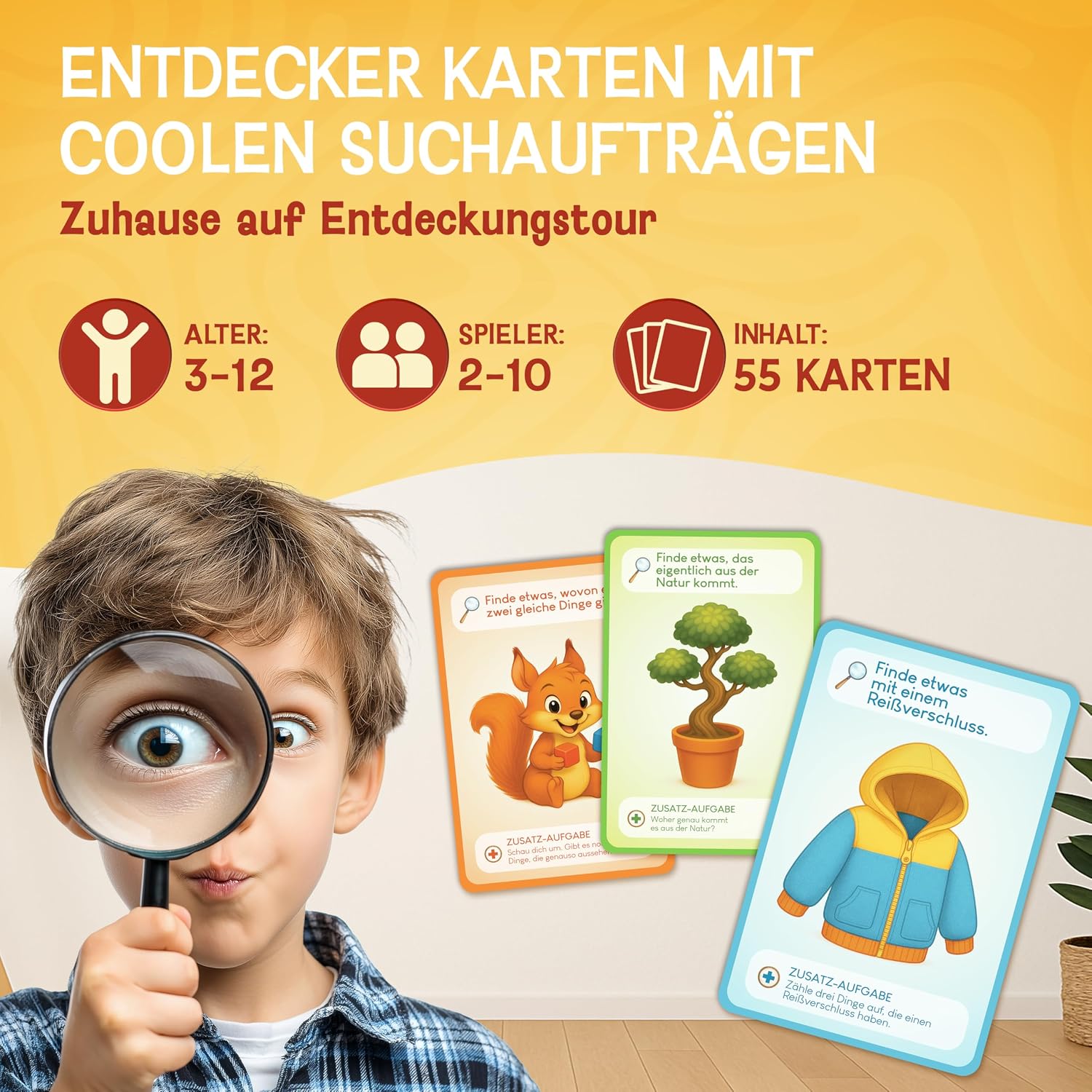 Detalle 2 de LIKARTO Entdeckerkarten Kinder Indoor - 55 Spielkarten