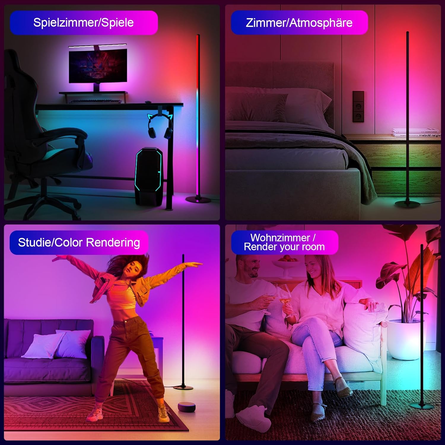 Thumbnail 5 de Lanmonlily LED Stehlampe 16 Millionen Farben