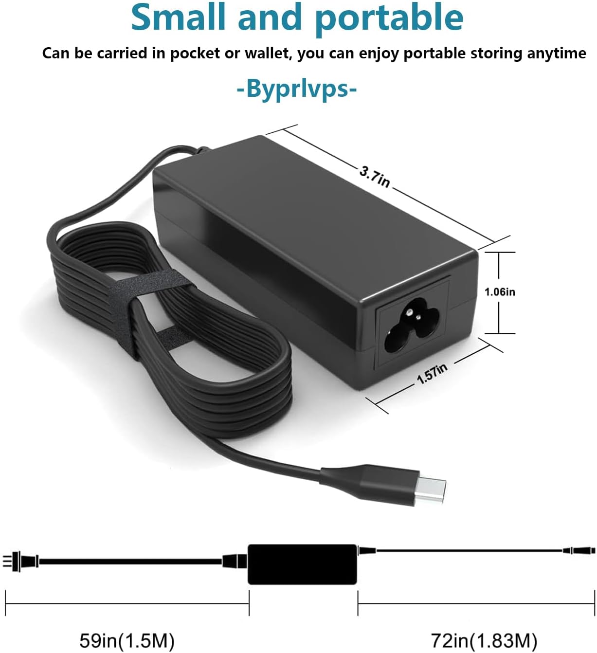 Detalle de Byprlvps Universal 45W Chromebook Charger USB C – UK Compatibility, 5V–20V Fast Charge
