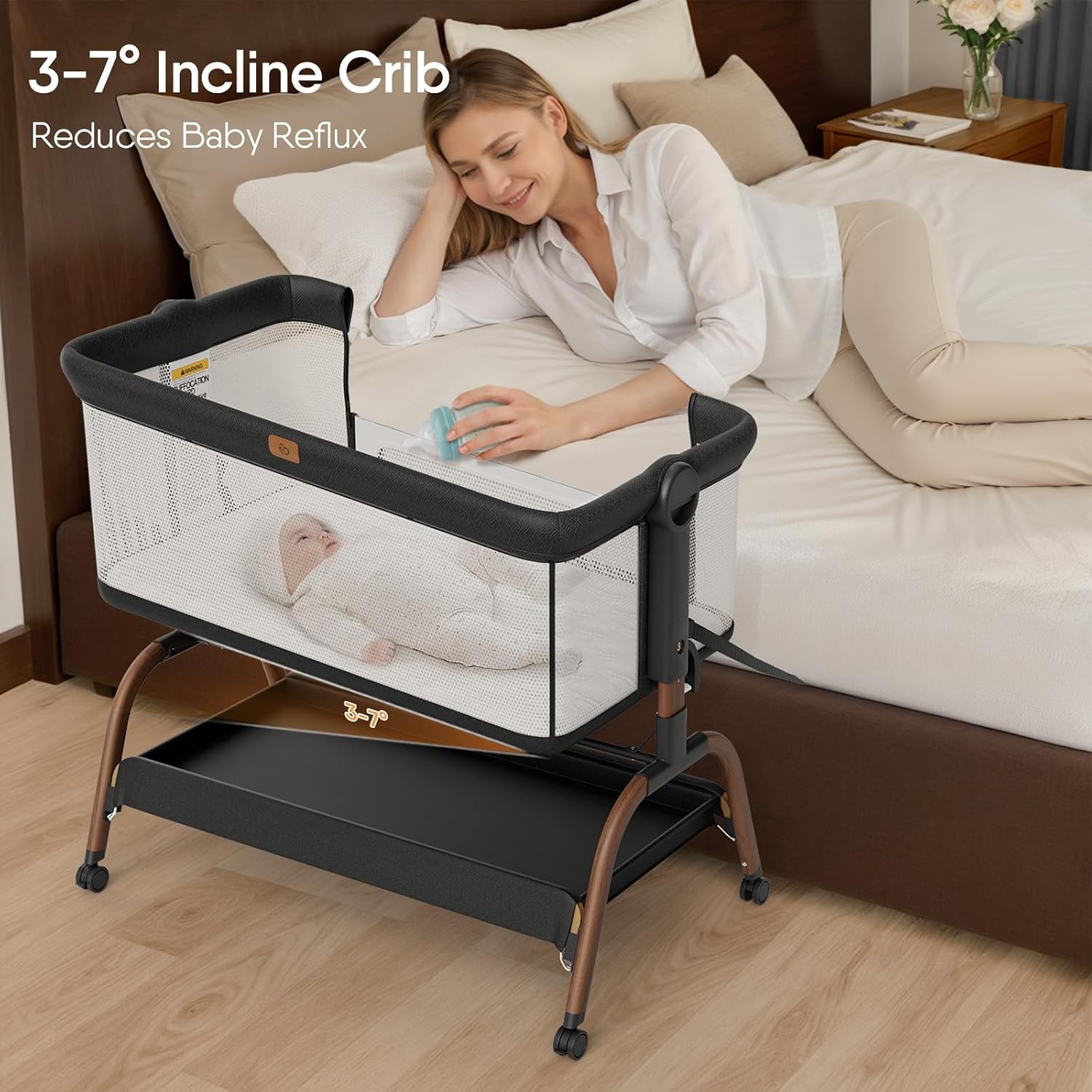 Detalle 2 de BabyBond Bedside Bassinet, 3-in-1
