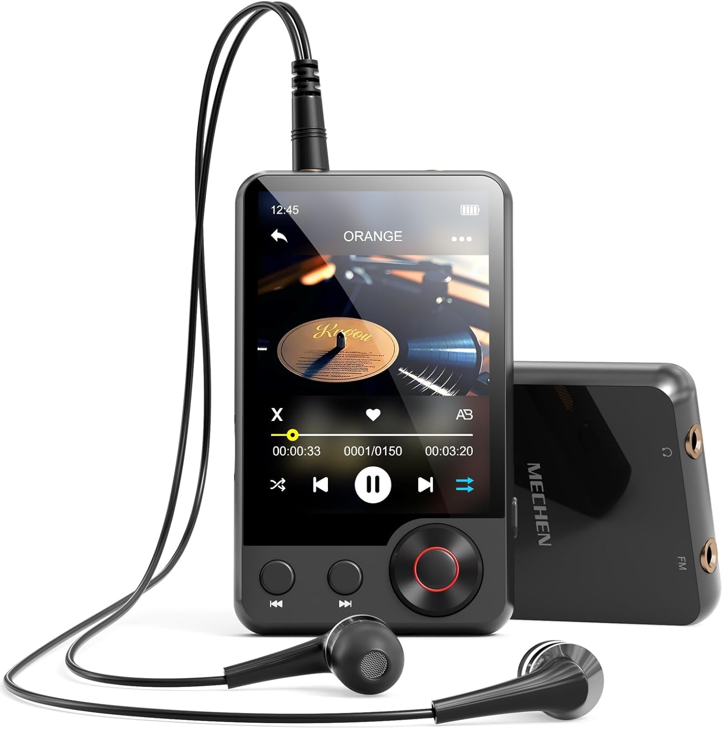 Detalle de MECHEN Lecteur MP3 Bluetooth 128 Go – Écran tactile 2,4", USB-C, FM, Enregistrement et plus