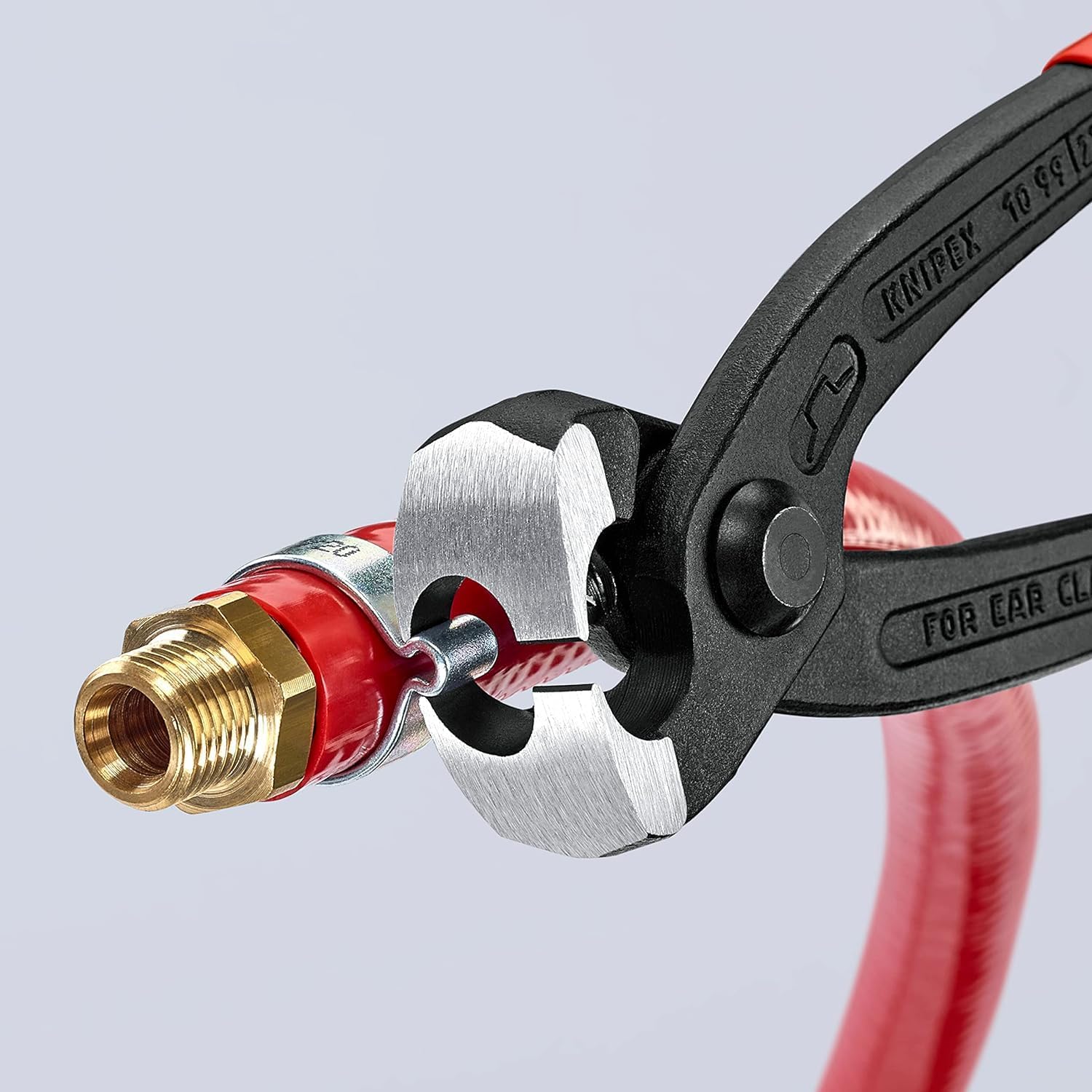 Thumbnail 4 de KNIPEX Ohrklemmenzange mit Kunststoffüberzogen, 220 mm – Zweiprozess-Pressbacken