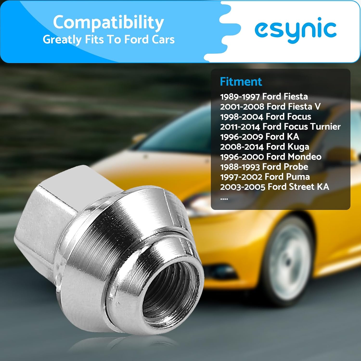 Thumbnail 6 de eSynic 16 Pack Professional Wheel Nuts Set for Ford (M12x1.5) with 19mm Hex