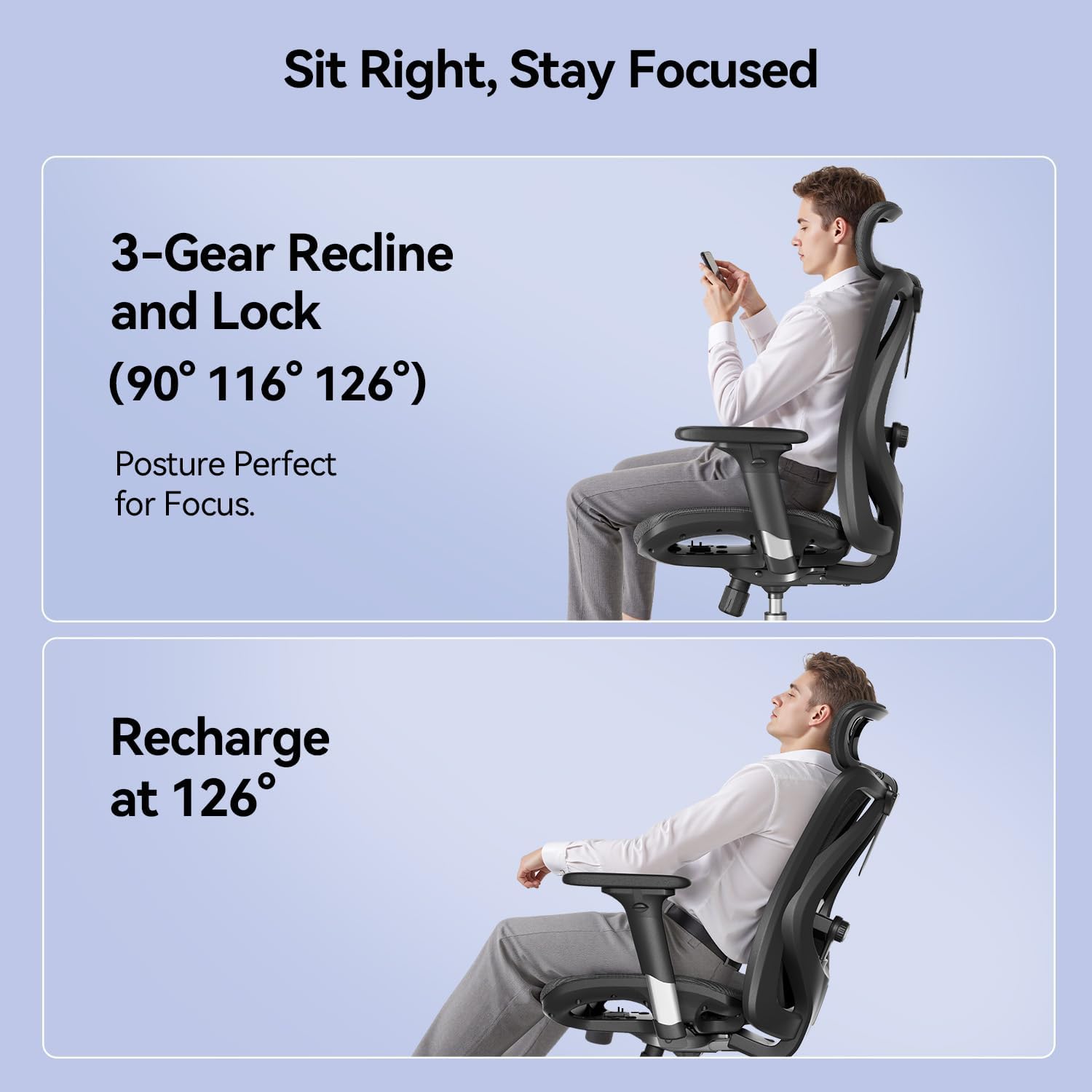 Thumbnail 5 de SIHOO ergonomic office chair, 3D armrests