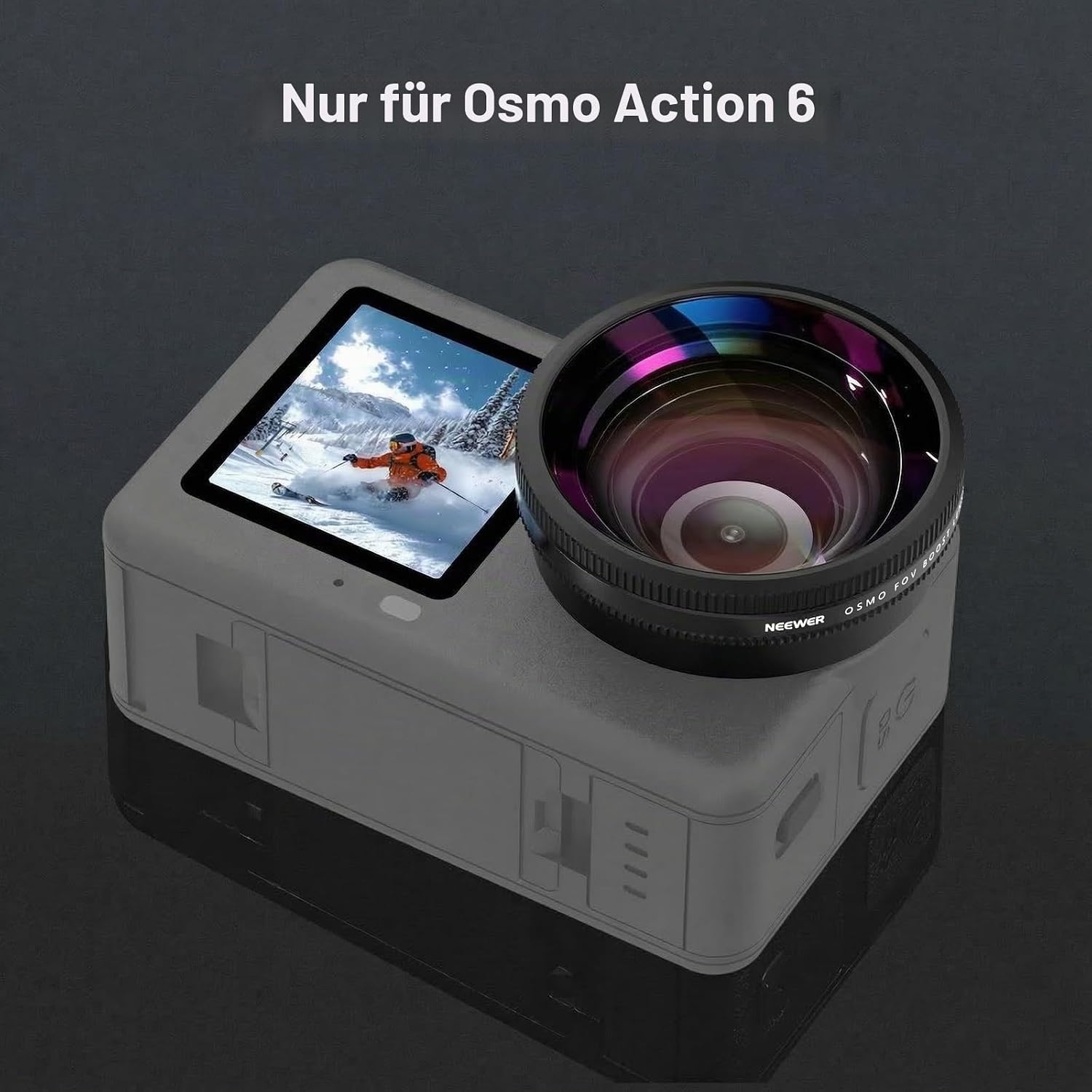 Thumbnail 4 de NEEWER Weitwinkelobjektiv für DJI Osmo Action 6 – 185° FOV, 4G/4E Mehrschichtoptik, aufschraubbares Kameraobjektiv