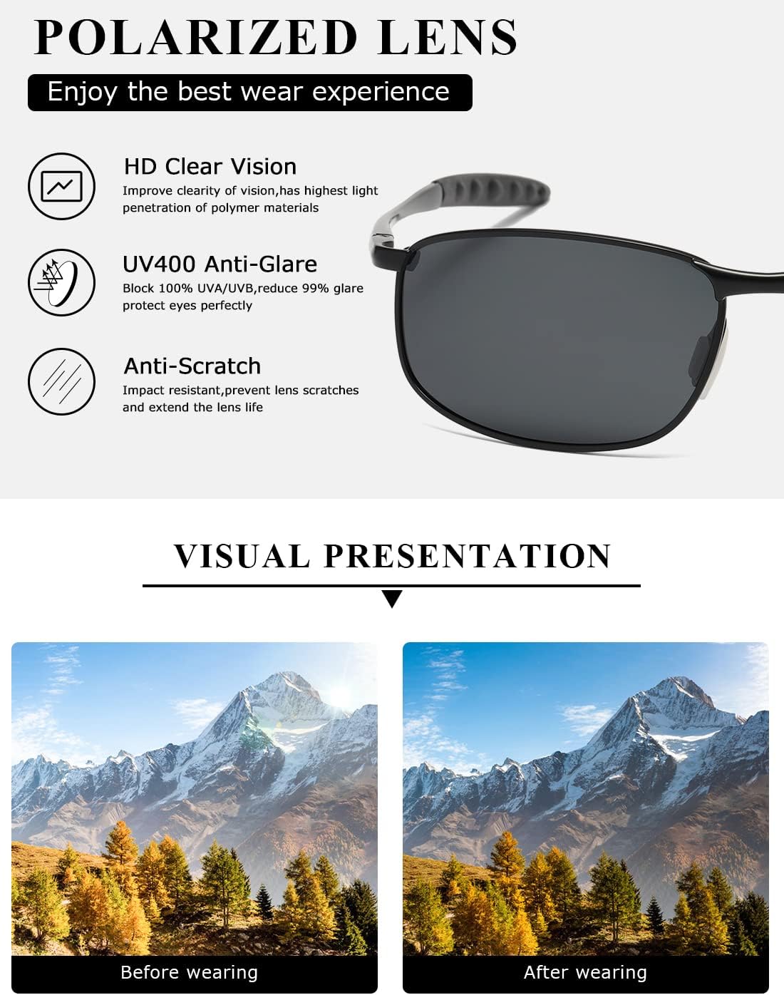 Thumbnail 5 de Kimorn Polarisierte Sonnenbrille K0535 Retro Herren