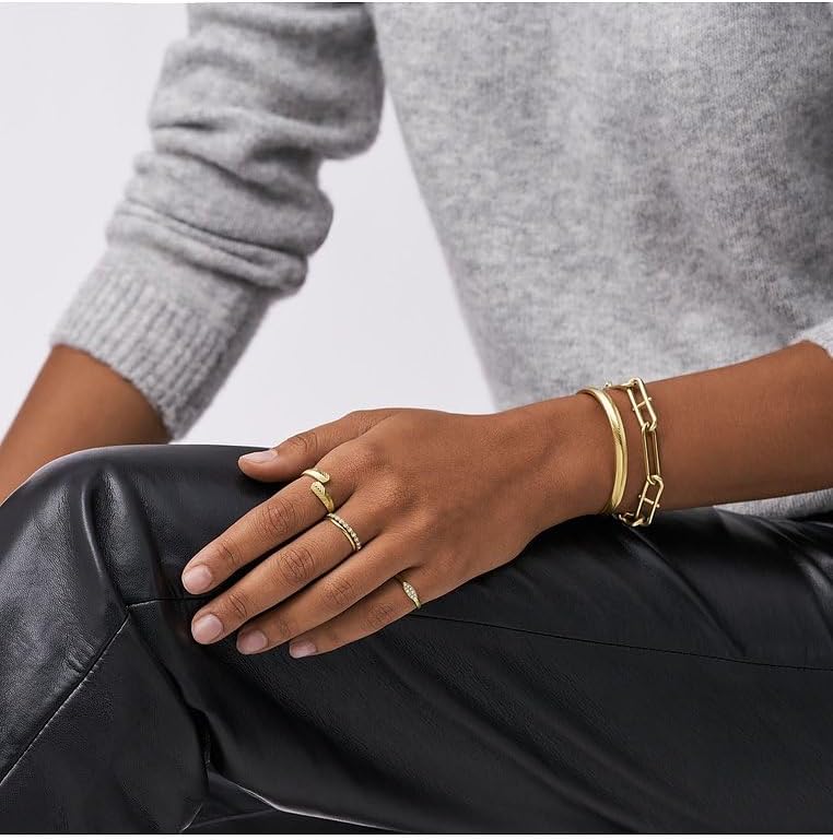 Thumbnail 4 de FOSSIL Damen Ringe aus Edelstahl offen – goldfarben-poliert mit transparenter Akzentfarbe