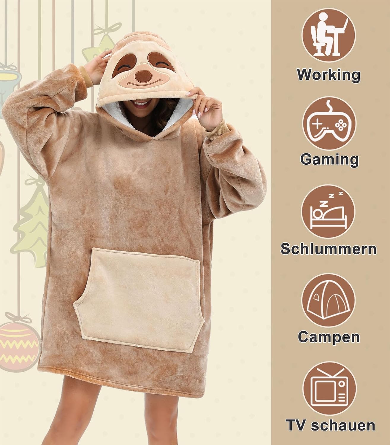 Detalle 2 de LATH.PIN Panda Manta-sudadera unisex talla grande