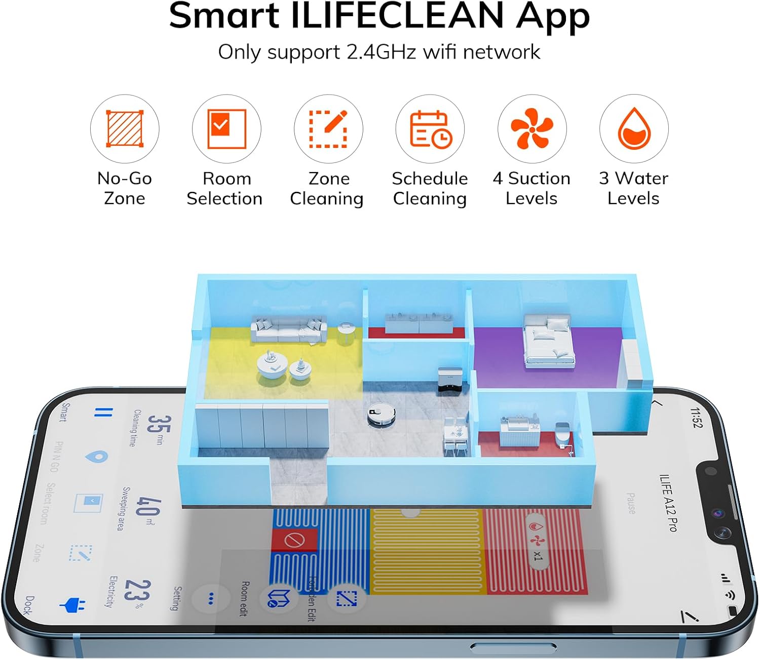 Detalle 2 de ILIFE A12 Pro Robot Vacuum and Mop