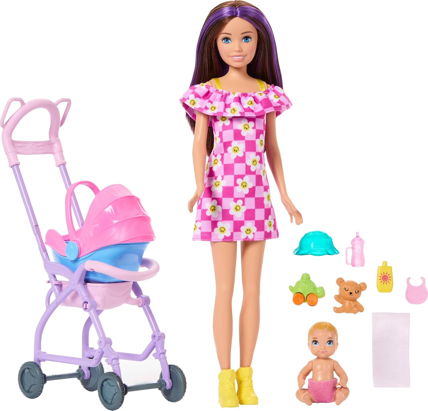 Detalle de Barbie Skipper Babysitter JJB42 set con passeggino