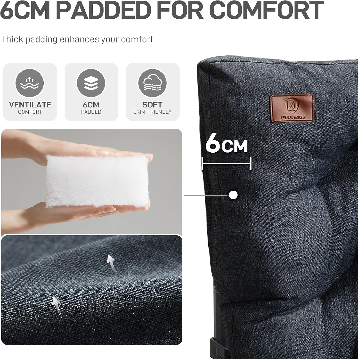 Thumbnail 6 de EVER ADVANCED Oversized Camping Chair 230KG