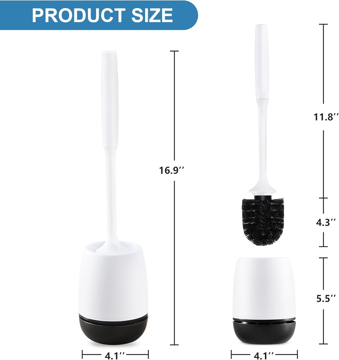 Thumbnail 1 de Toilet Brush Set with Holder Black Head