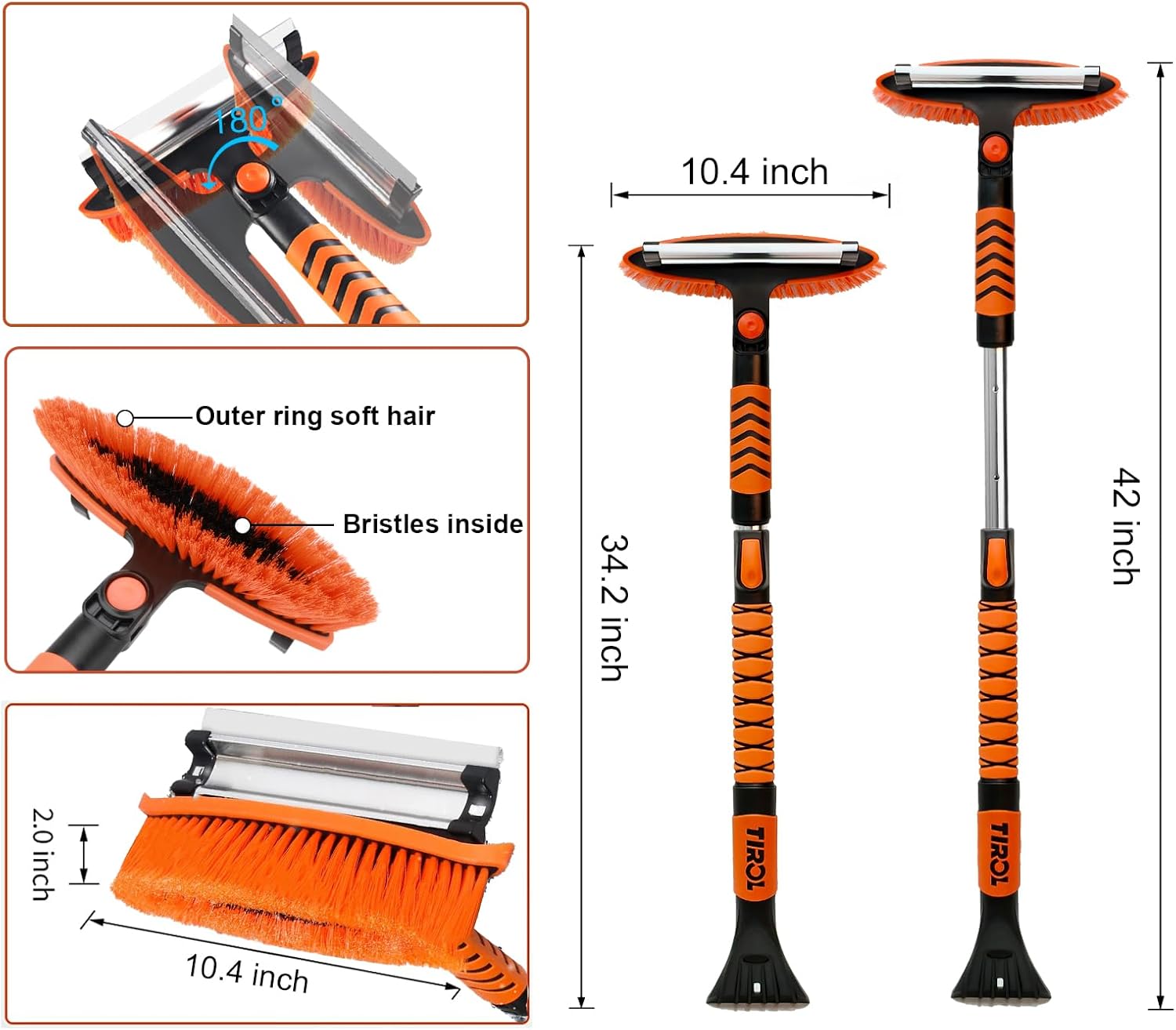 Thumbnail 1 de 42-Inch Extendable Snow Brush with 180° Rotating Head 🧹