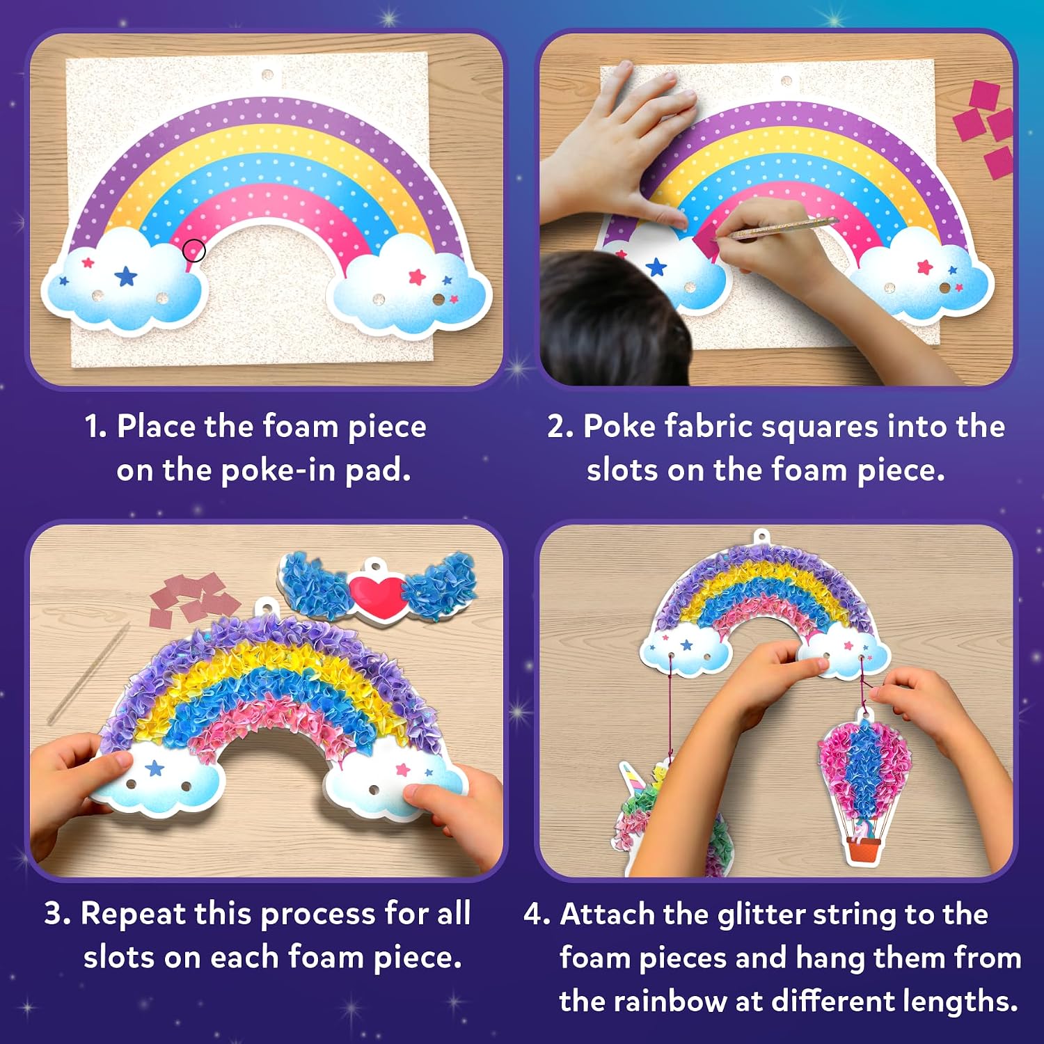 Detalle de Skillmatics Poke-in Art Magical Unicorn Dream Decor DIY sewing craft kit (mess-free) for ages 4–9