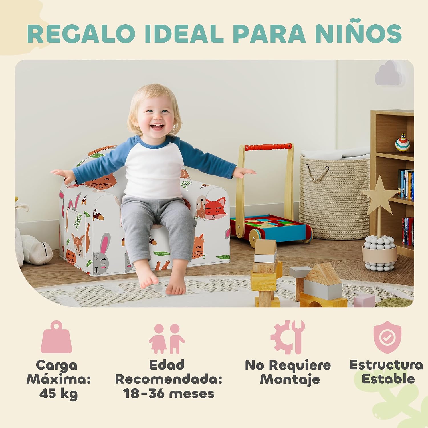 Thumbnail 5 de AIYAPLAY Sillón Infantil 54x40x43 cm
