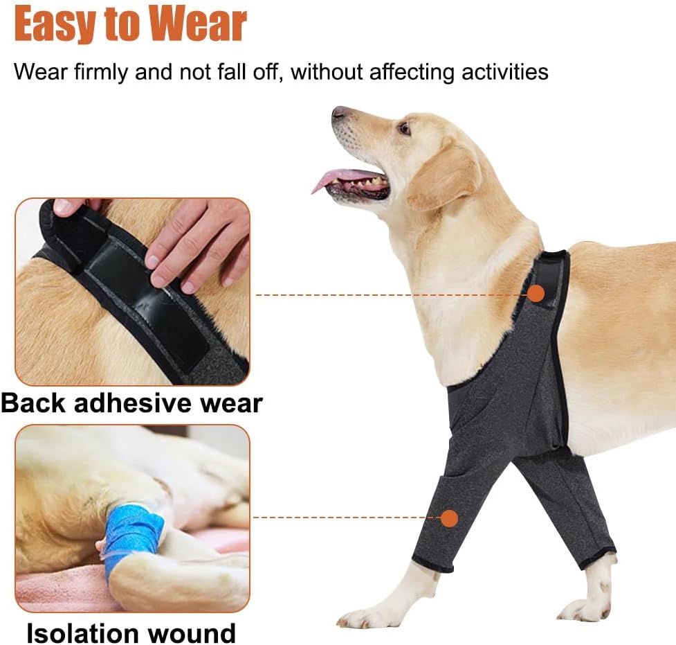 Detalle 2 de DONGKER Dog Elbow Protector for Front Leg Recovery – Breathable, Reusable Sleeve