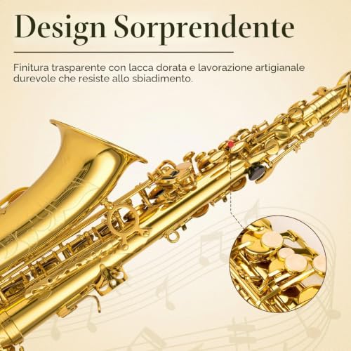 Thumbnail 2 de SONICAKE Sassofono Contralto Mi bemolle Laccato Oro: per principianti