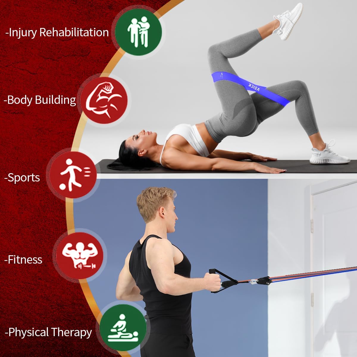 Thumbnail 6 de VEICK Resistance Bands set with handles