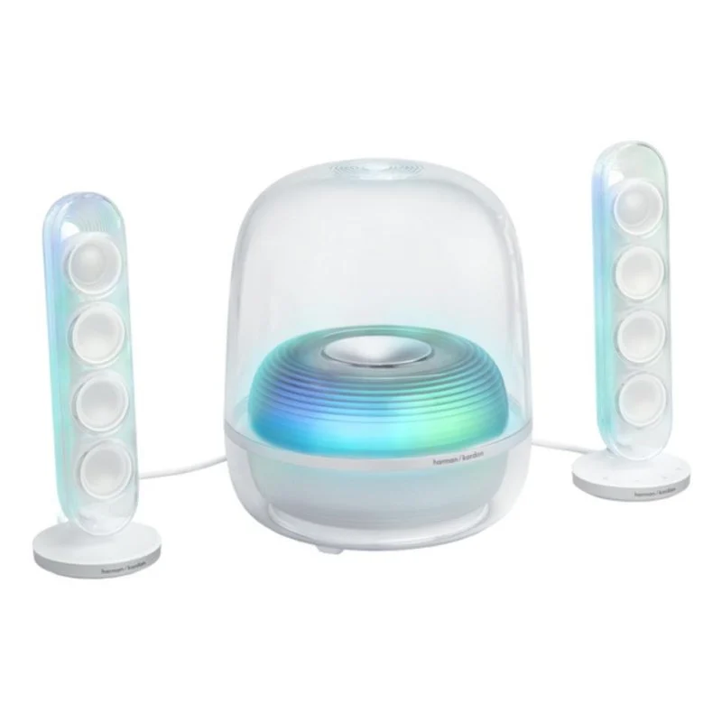 Detalle de Altavoces Harman Kardon 2.1 Inalámbricos de 190 W con Bluetooth y luces LED