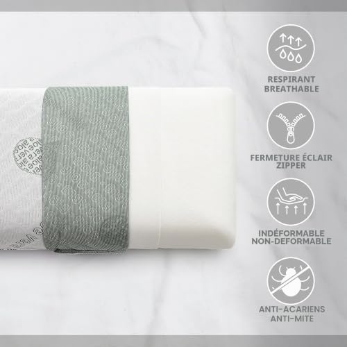 Thumbnail 5 de Textilhome Lot de 2 Oreillers de Voyage Mémoire de Forme 43x24 cm – TEXTIL-HOME