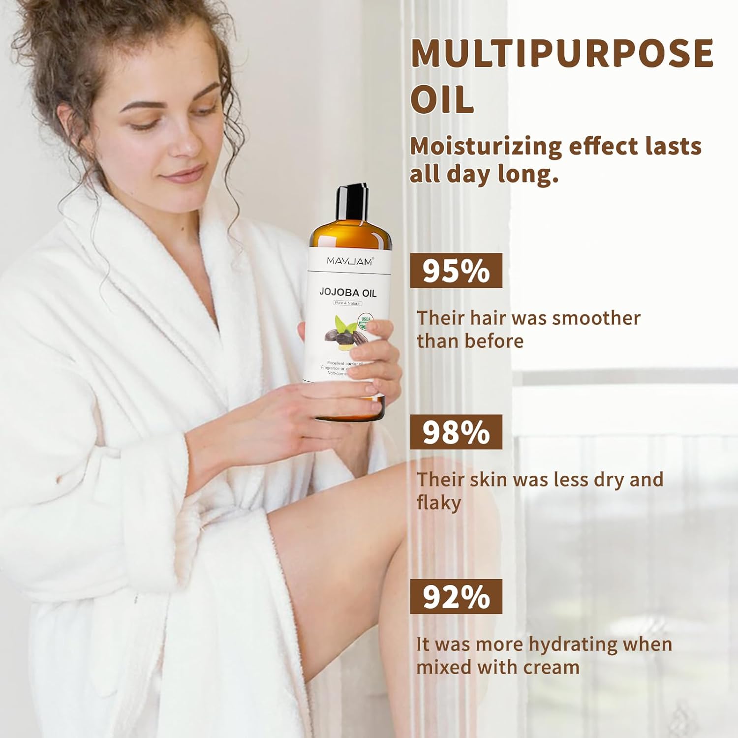 Thumbnail 6 de MAYJAM Jojobaöl Bio 473 ml – Reines Jojobaöl, kaltgepresst, vielseitig für Haut, Haar und Körper