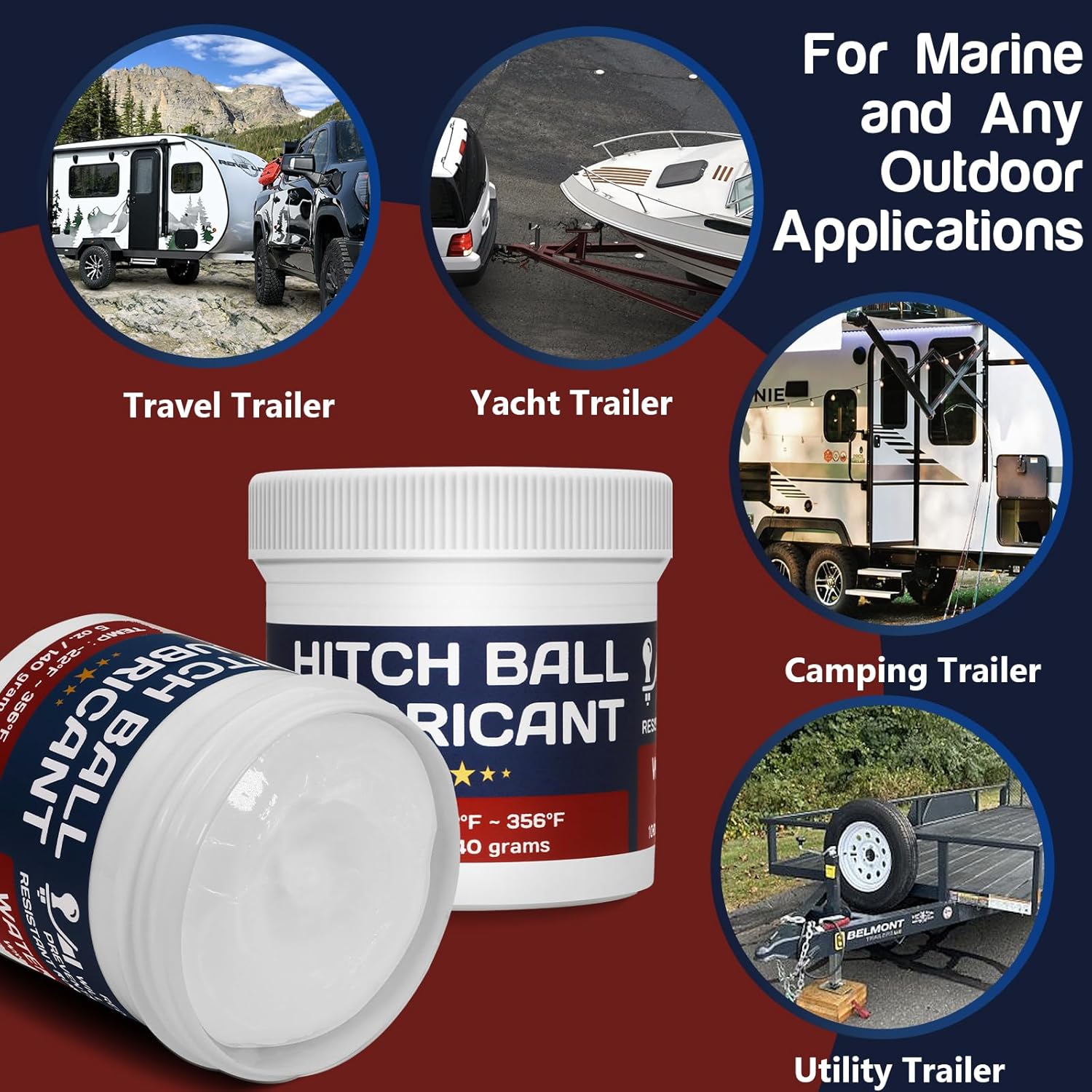 Detalle 2 de BTAS Trailer Hitch Ball Lubricant Waterproof Grease with PTFE 140g