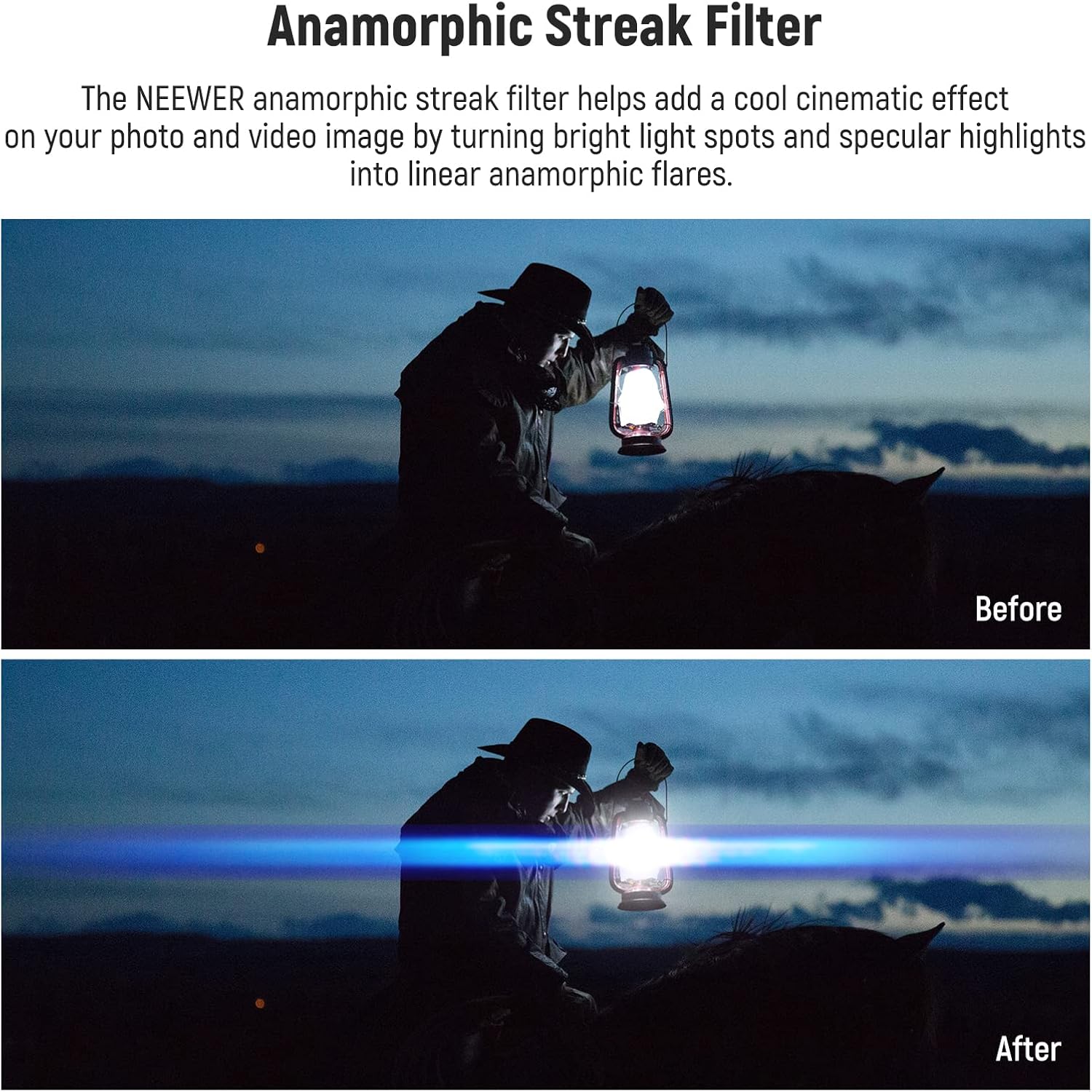 Thumbnail 2 de NEEWER 49mm Blue Ridge Filter Anamorphic Bloom