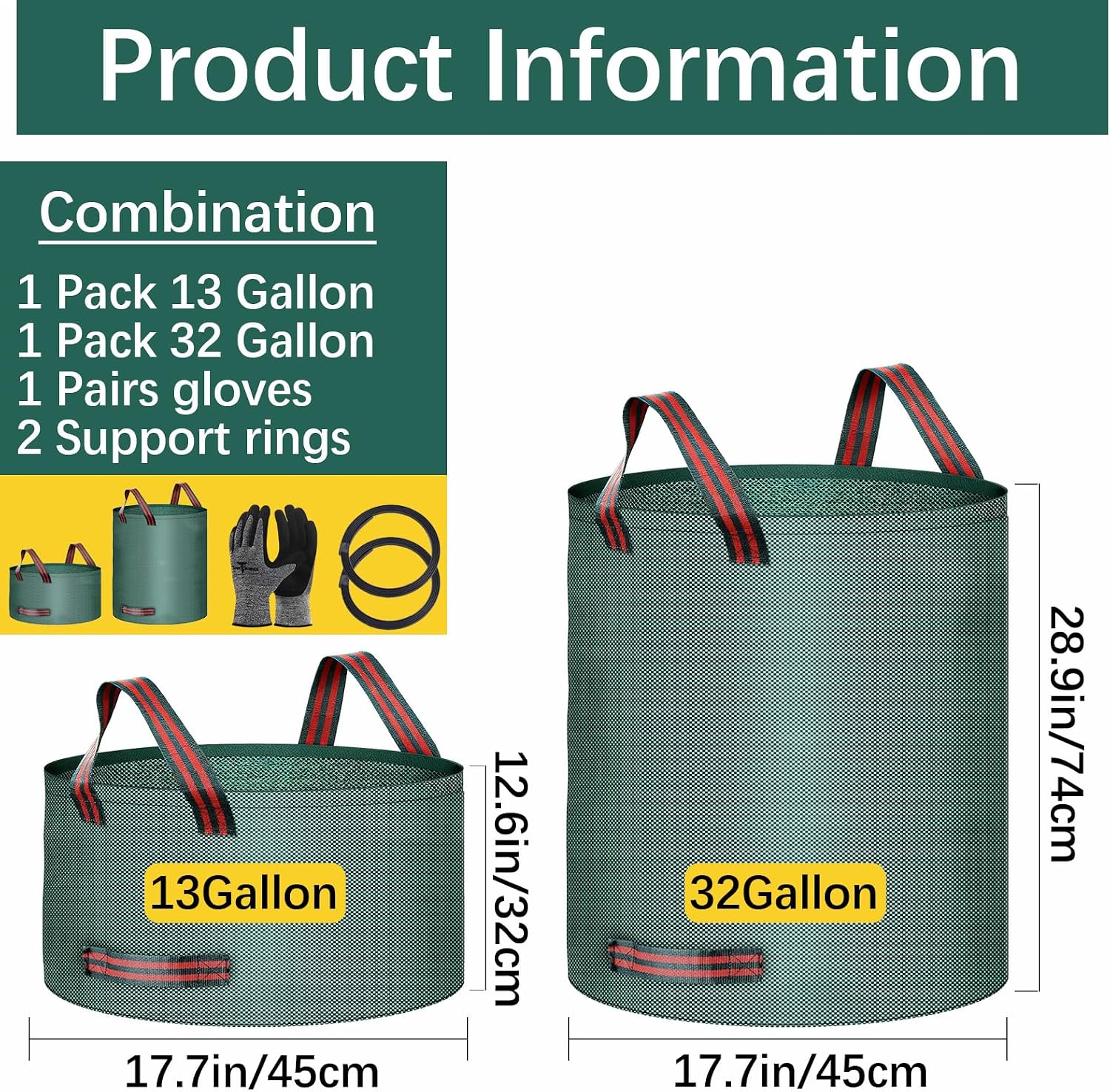 Thumbnail 1 de Reusable Yard Waste Bags 32-Gallon Set