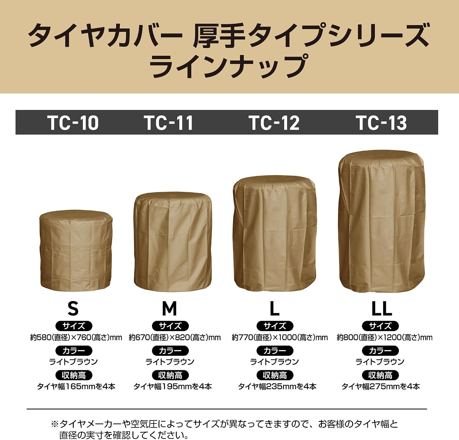 Detalle 2 de メルテック TC-11 厚手タイヤカバー Mサイズ 乗用車用 4本収納・UVカット