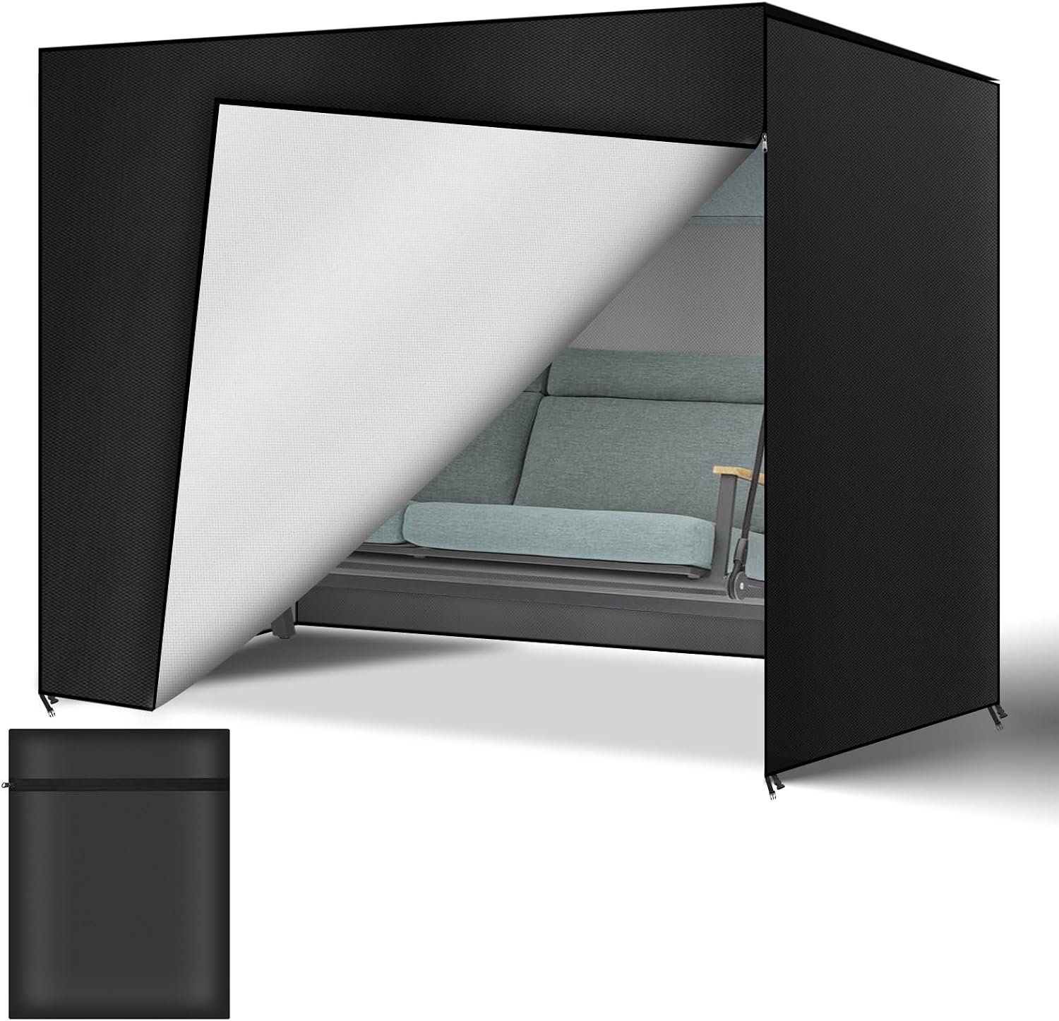 Detalle de AOOWU 5111778 beschermhoes voor 3-zits schommelbank, 210D Oxford, waterdicht
