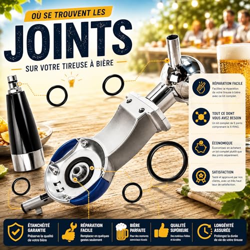 Detalle de KIT 5 Joint(s) d’Étanchéité pour PerfectDraft HD3600–HD3720 + Kit Nettoyage (3 Kits) – 1001JOINTS