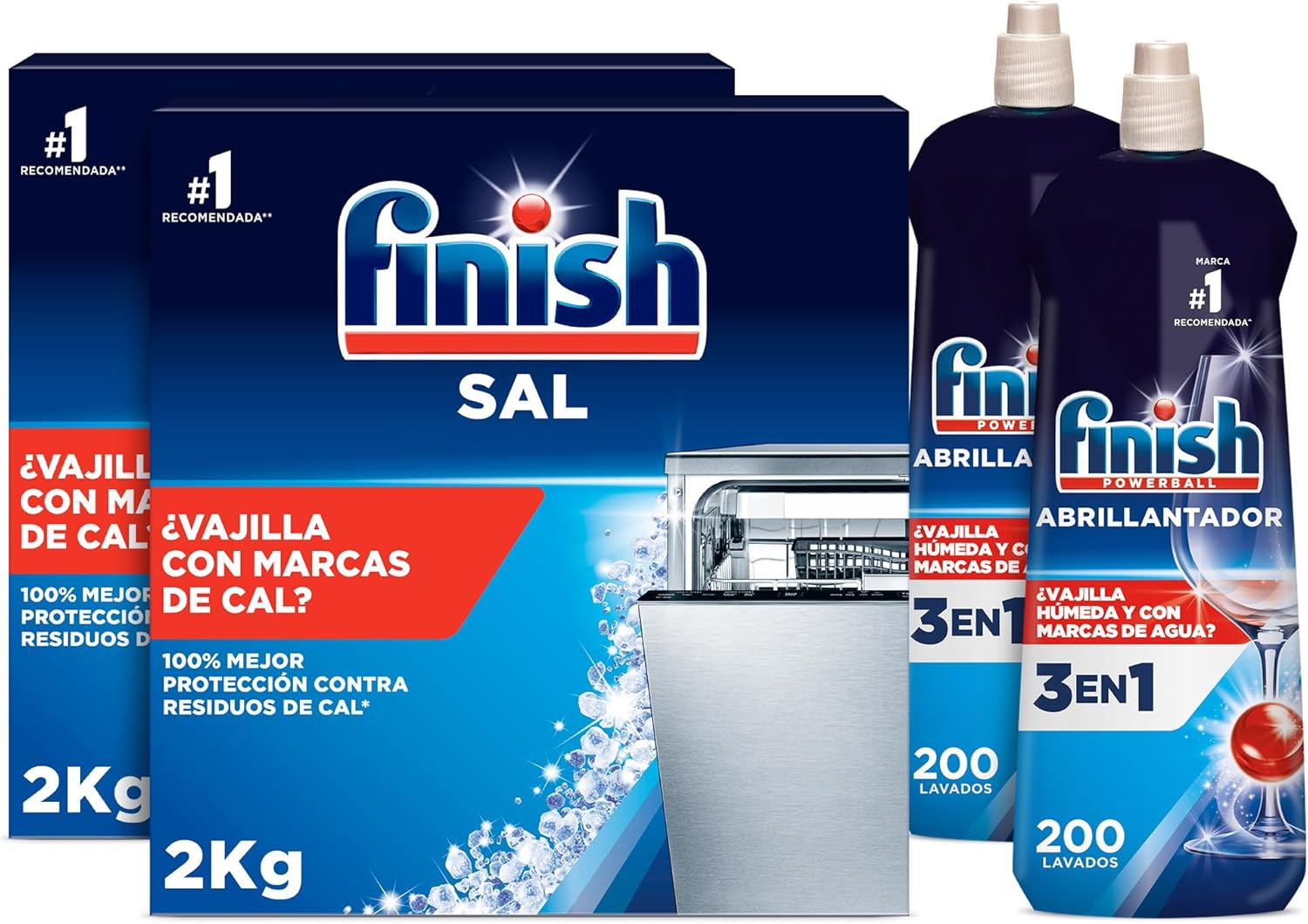 Detalle 2 de Finish Powerball Abrillantador lavavajillas 3×800 ml, 600 lavados