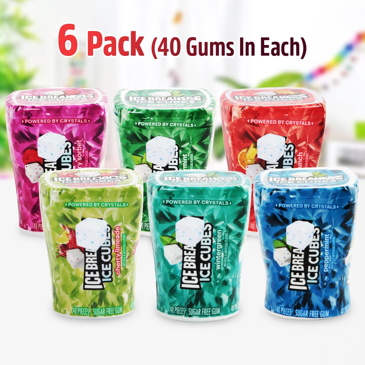 Detalle de IceCubes 6-Pack Sugar-Free Gum Variety Pack with Six Flavors