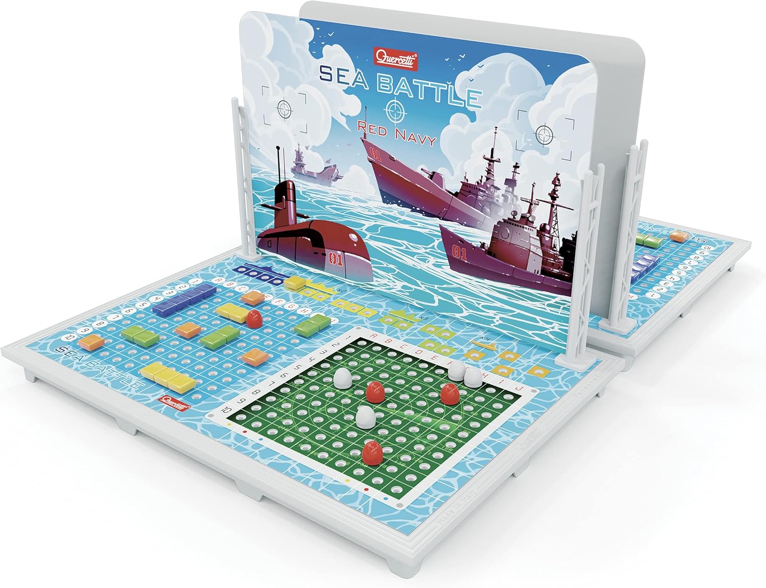 Thumbnail 1 de Sea Battle Quercetti Battaglia Navale: gioco da tavolo educativo con coordinate cartesiane per bambini 7+