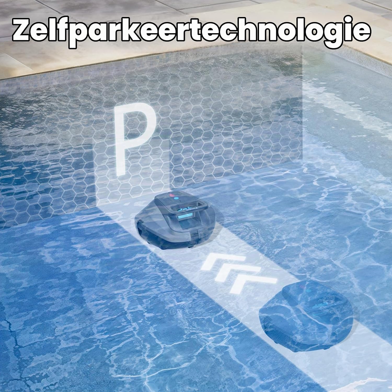 Thumbnail 3 de Pondee X1 zwembadrobot voor vlakke bodems, 120 min en automatisch parkeren