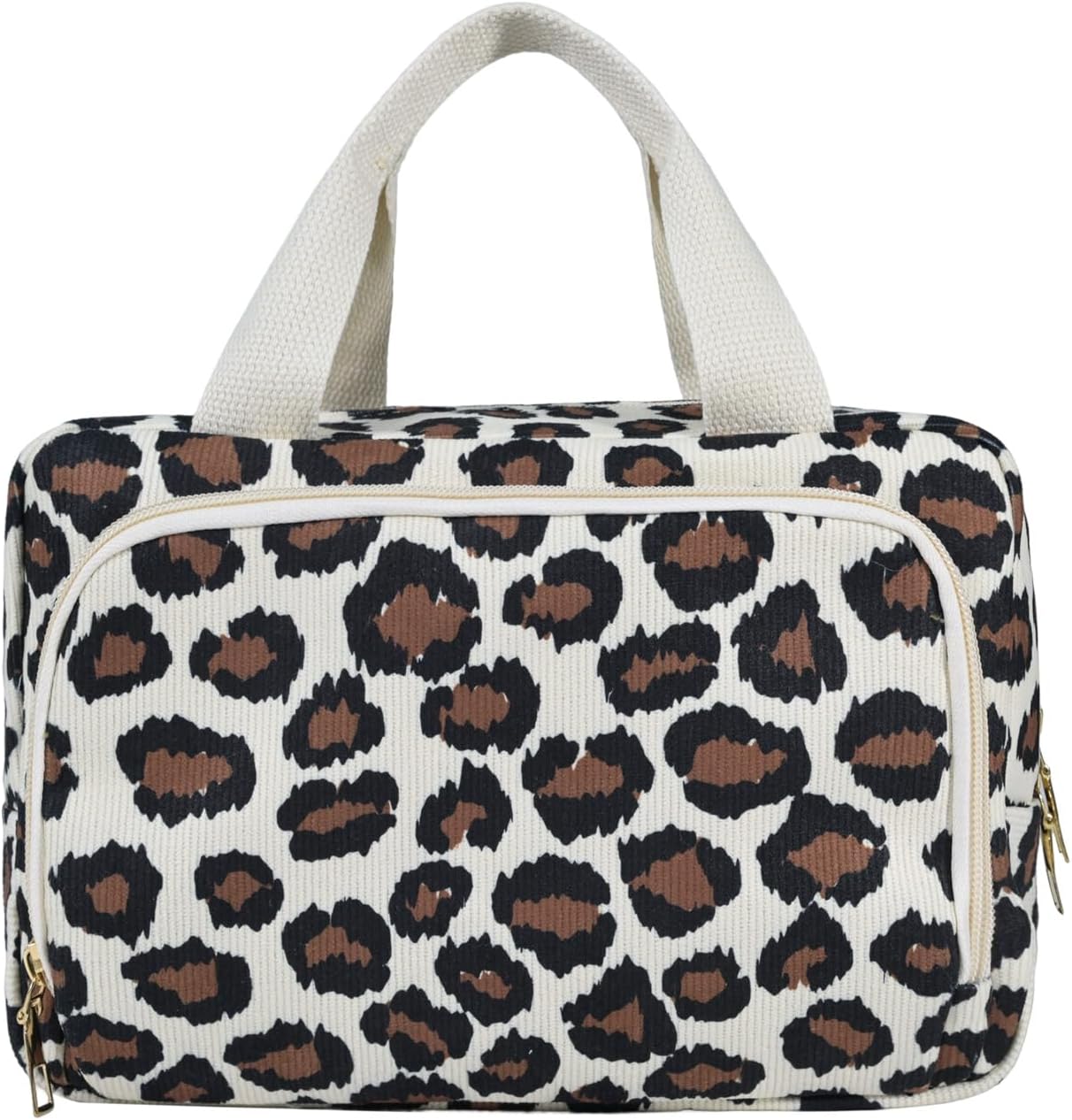 Detalle 2 de Funtlend Kulturtasche Damen aus Cord mit Aufhängung – Kulturbeutel & Kosmetiktasche für Travel (25×9×16 cm)