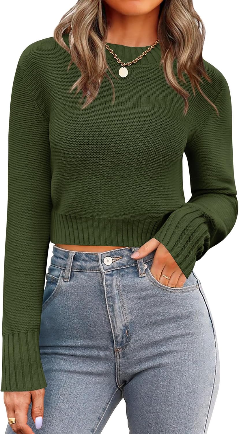 Detalle de Zeagoo 2026 Cropped Sweater Crewneck