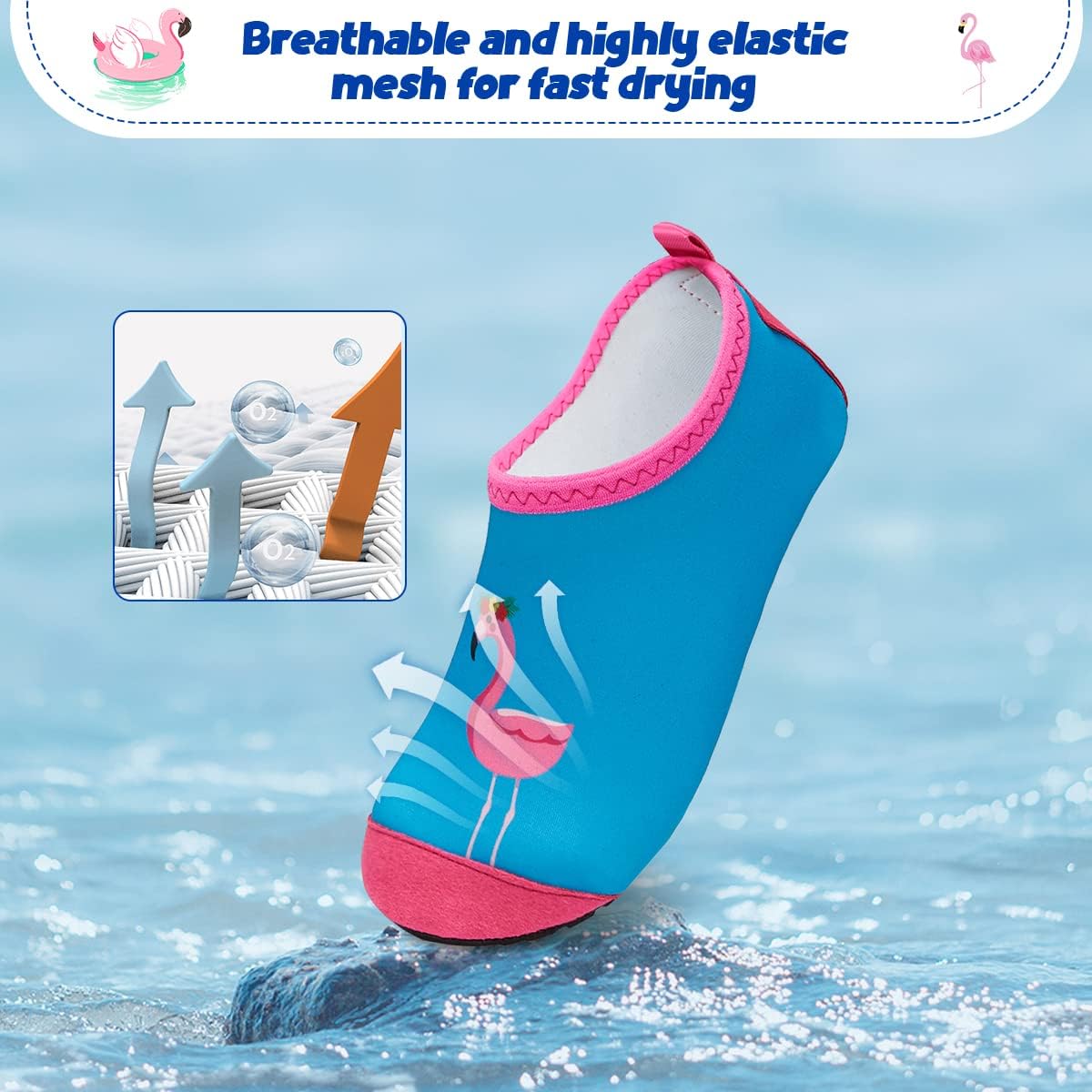 Thumbnail 3 de WateLves Kinder-Badeschuhe & Wasserschuhe – rutschfeste Schwimm- und Strandschuhe mit Mesh-Innenfutter