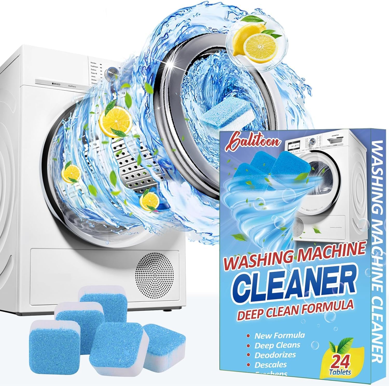 Detalle de Galitoon XYJQJJ-0614-father-US-Pr Washing Machine Cleaner Tablets, 24 Pack, Unscented