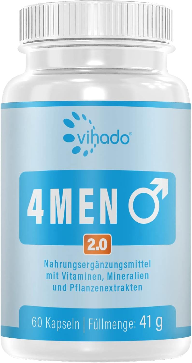 Detalle de Vihado 4MEN 2.0: Extrastarke Männerkapseln – 60 Kapseln für dauerhaftes Wohlbefinden