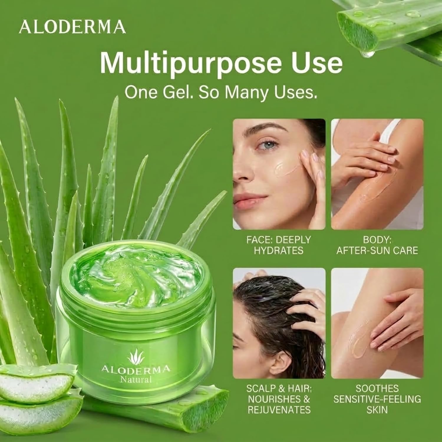 Thumbnail 6 de Aloderma ALDG200 Aloe Vera Gel, 96% Organic Aloe, 7.05 oz