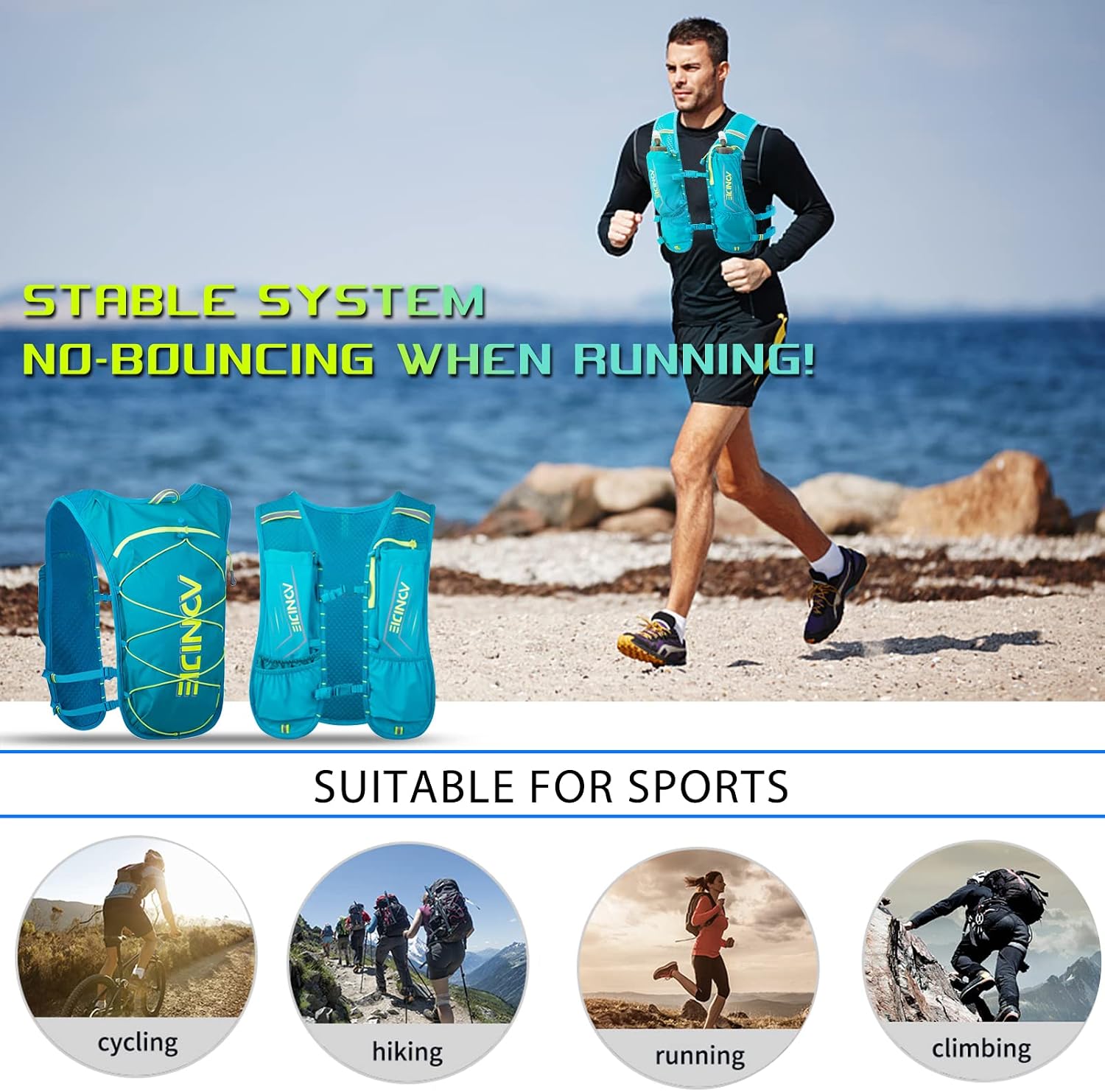 Thumbnail 6 de Geila Hydration Backpack: Running Hydration Vest for Marathon Training