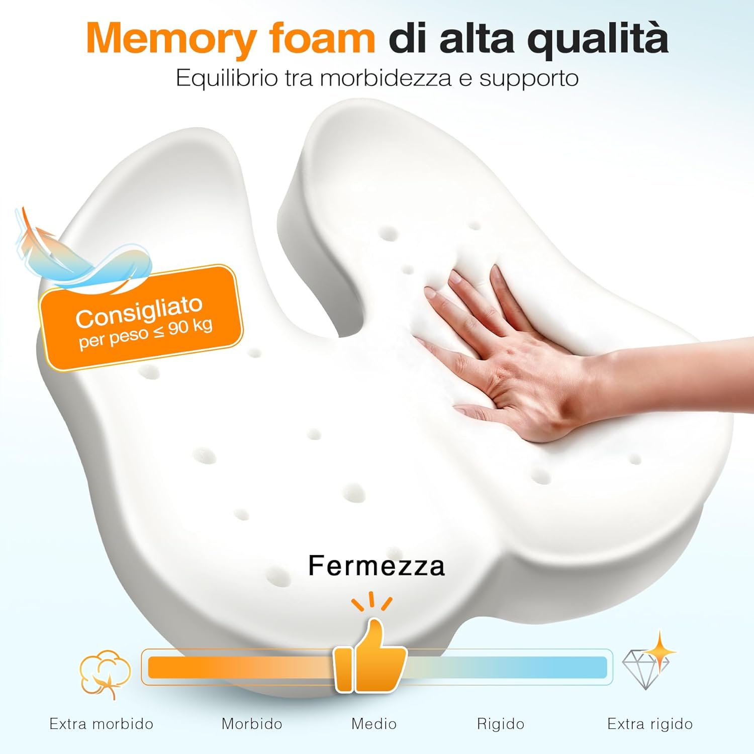 Detalle 2 de PTylo Cuscino Sedia Ufficio – Cuscino Sedile in Memory Foam ad Alta Densità