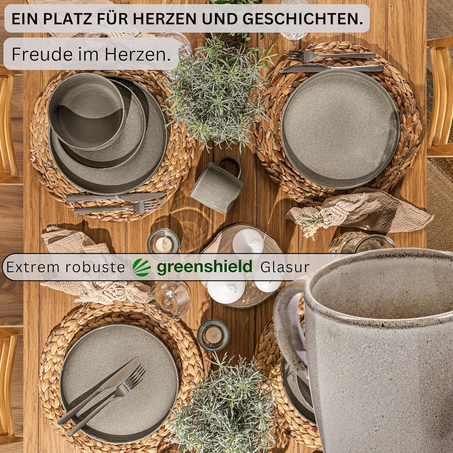 Thumbnail 2 de SÄNGER Kairo Clay 6-teiliger Kaffeebecher-Set (Steingut) für 6 Personen, grau, 400 ml