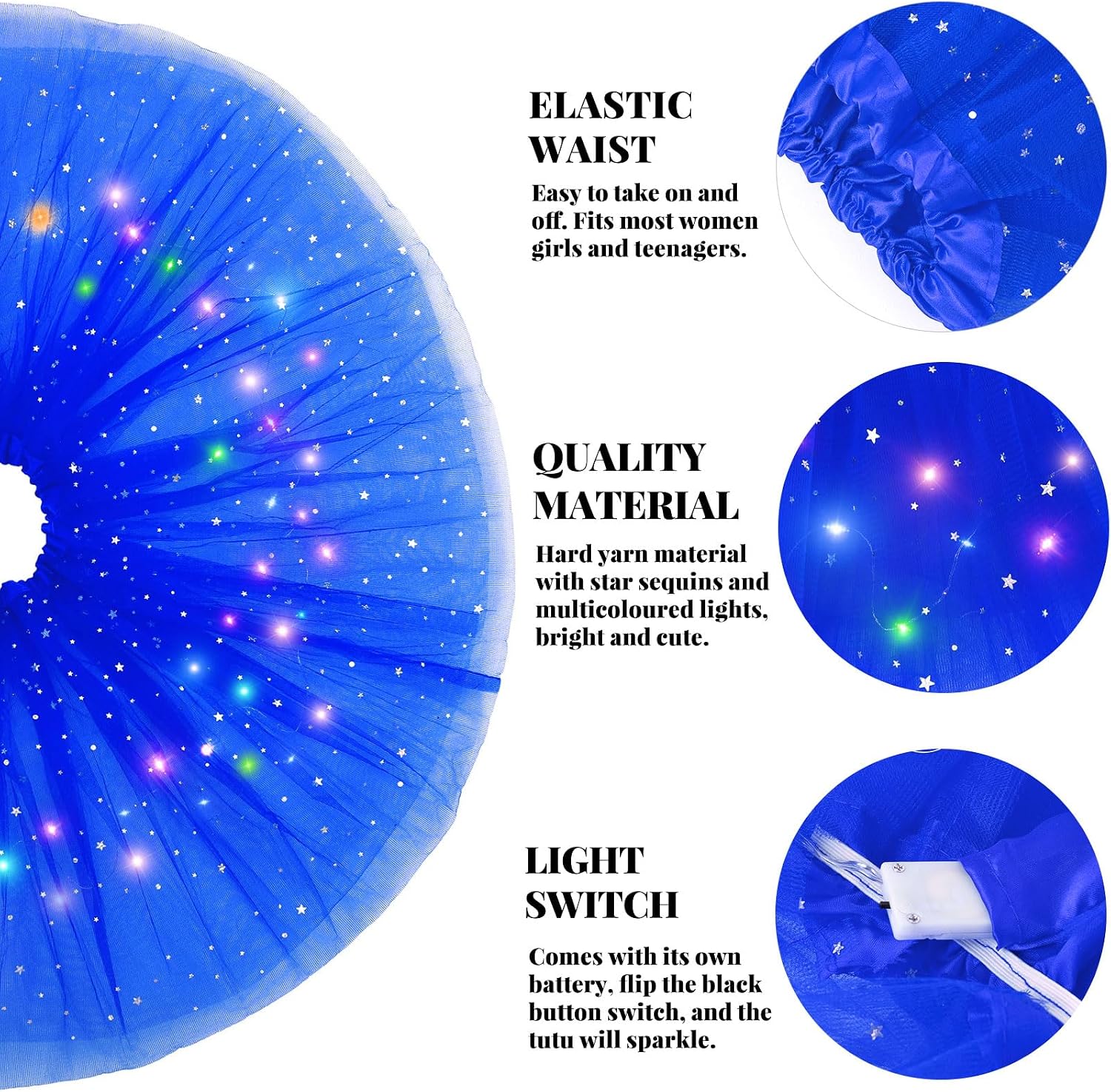 Detalle de Kefiyis LED Light Up Tutu Skirt for Women
