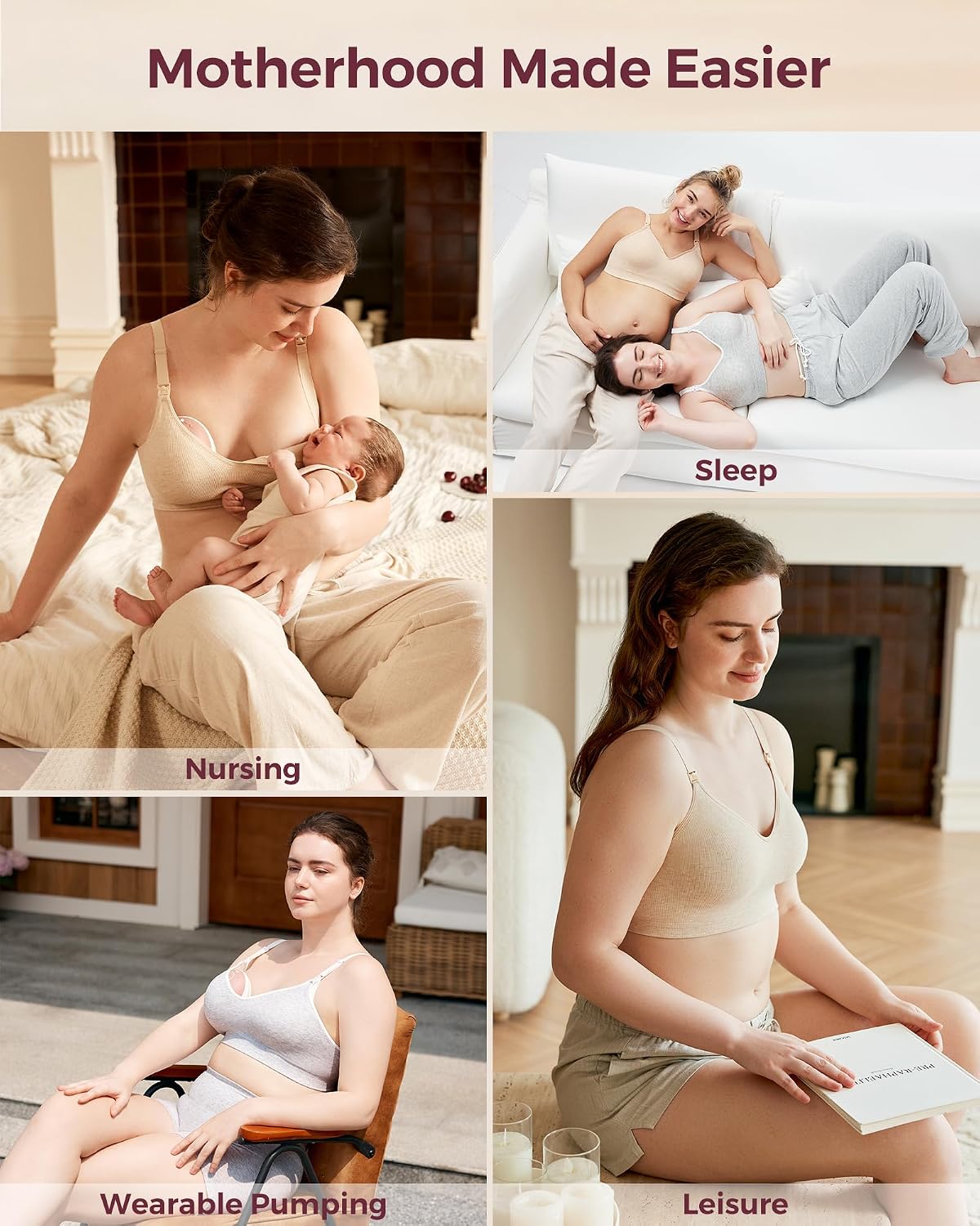 Thumbnail 6 de Momcozy Nursing Bra Soft U.S. Cotton Seamless 🤱