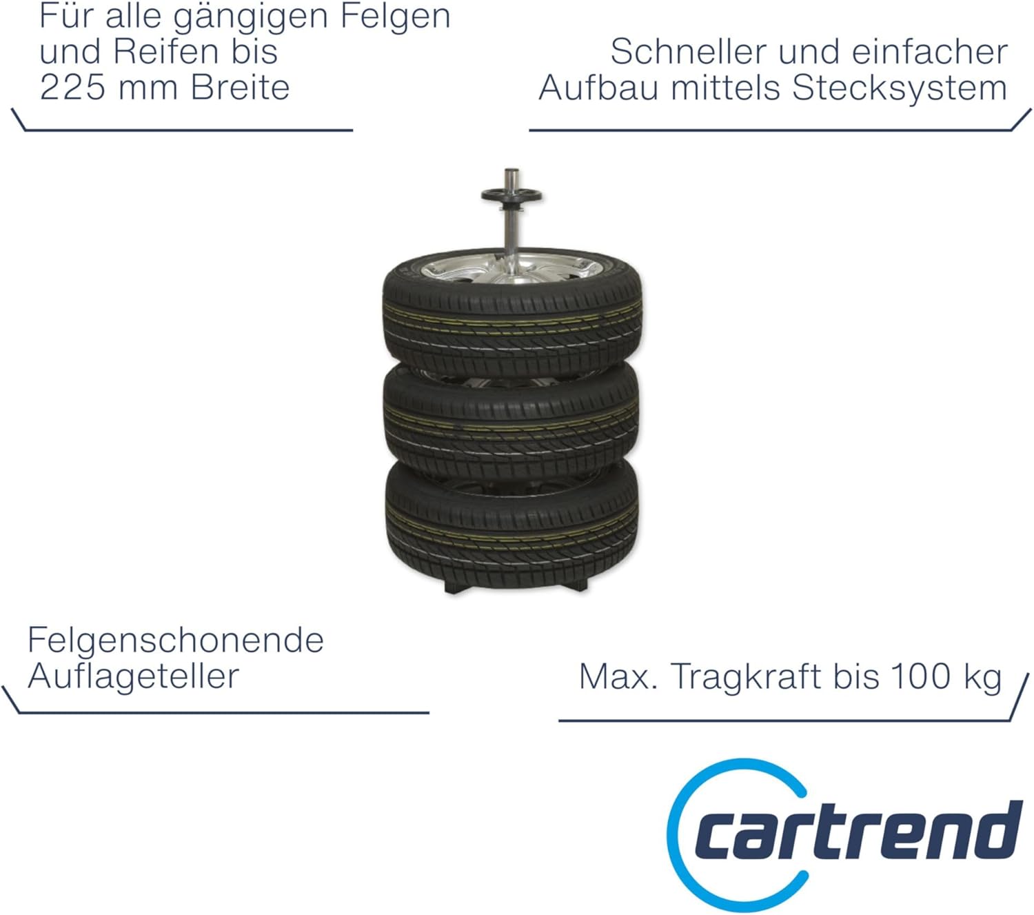 Thumbnail 1 de cartrend Felgenbaum – platzsparende Reifenaufbewahrung für 4 Autoreifen mit Felgen