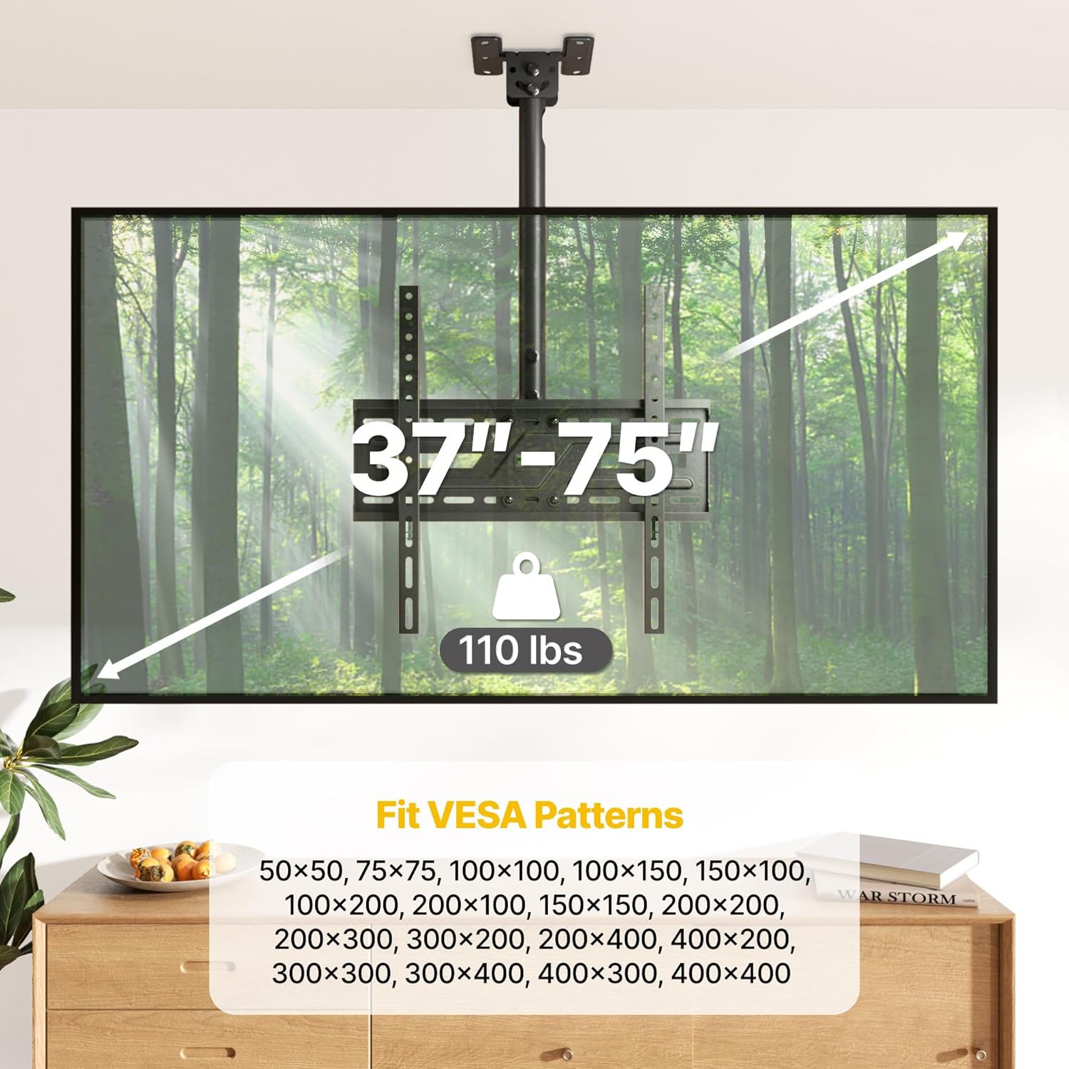 Detalle 2 de monTEK Ceiling TV Mount for 37-75 inch Flat Screen Displays