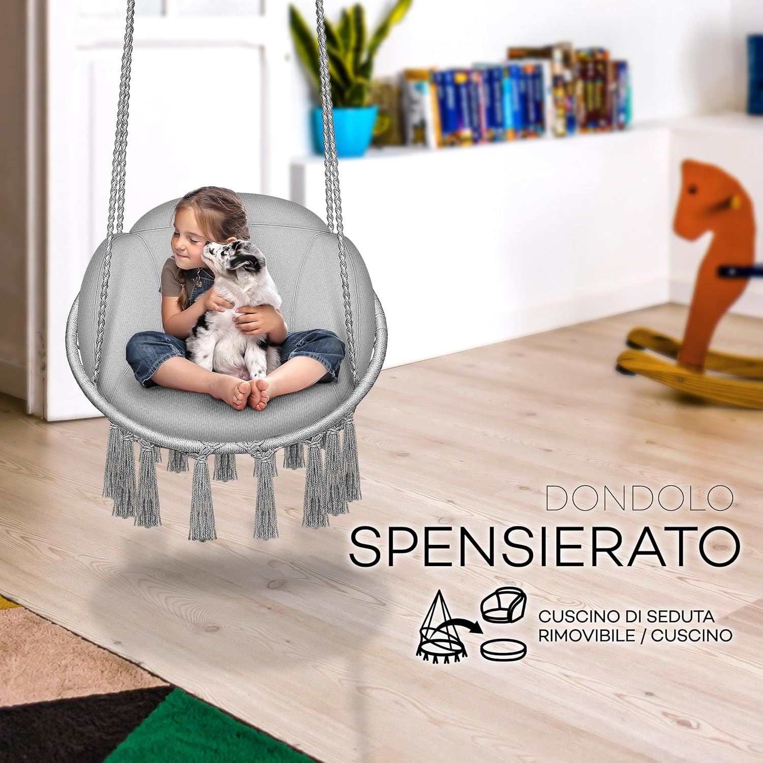 Thumbnail 3 de Tillvex Poltrona Sospesa con Grande Cuscino – Seduta oscillante resistente alle intemperie