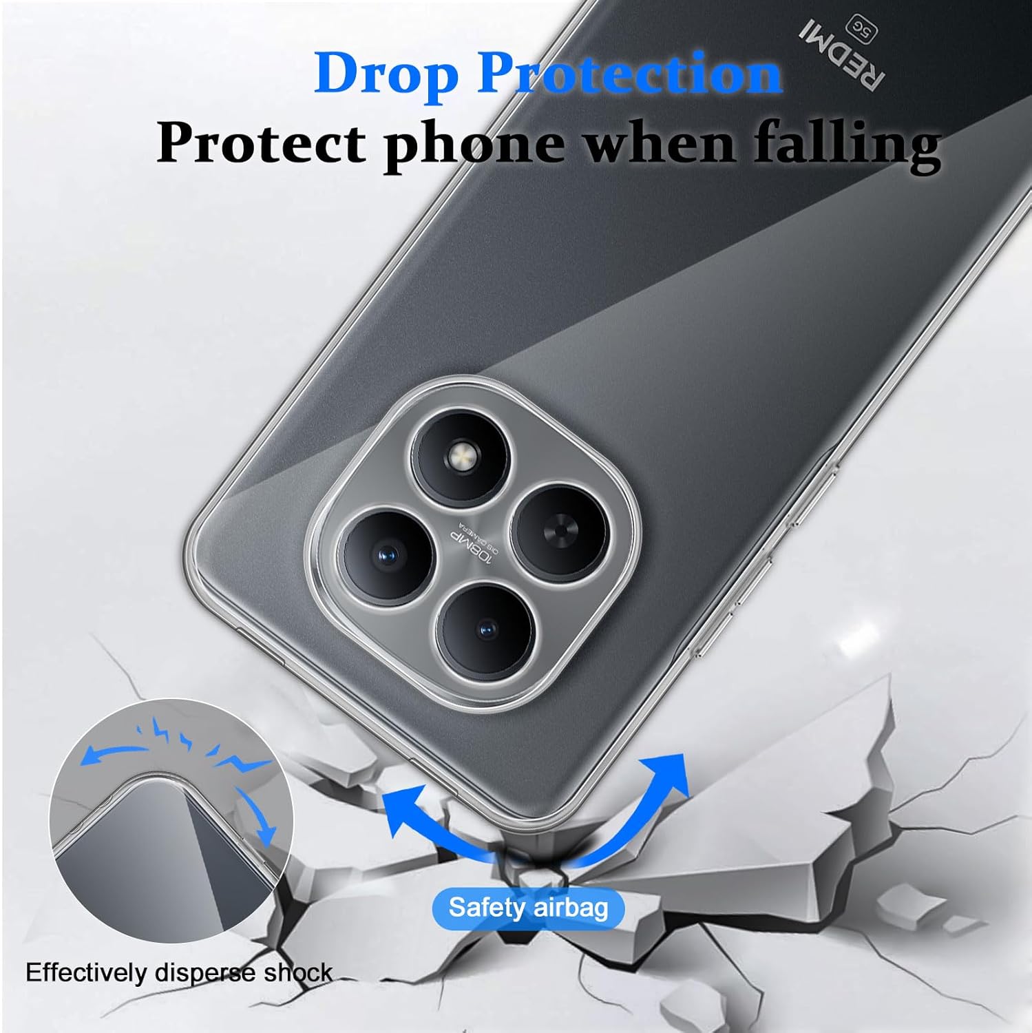 Thumbnail 1 de LiiLaa Schutzset für Xiaomi Redmi Note 15 4G/5G & Poco M8 5G: 9H Panzer-Schutzglas + transparente TPU-Hülle